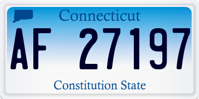 CT license plate AF27197