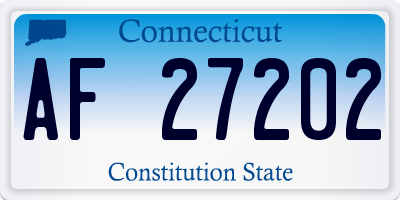 CT license plate AF27202