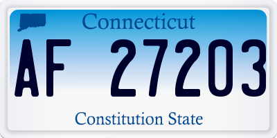 CT license plate AF27203