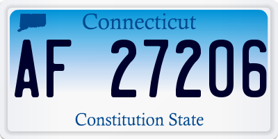 CT license plate AF27206