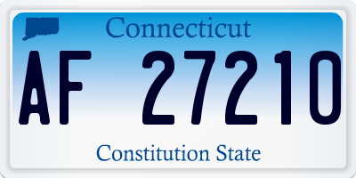 CT license plate AF27210