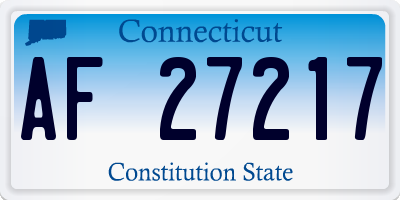 CT license plate AF27217