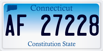 CT license plate AF27228