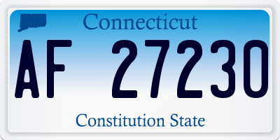 CT license plate AF27230