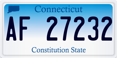 CT license plate AF27232