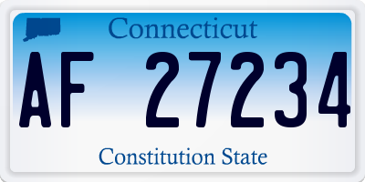 CT license plate AF27234