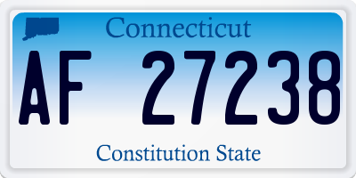 CT license plate AF27238