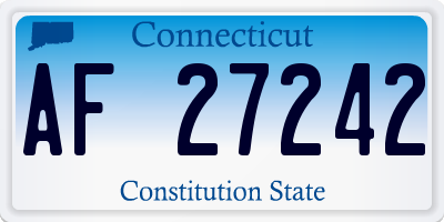 CT license plate AF27242
