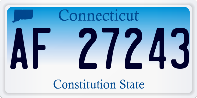 CT license plate AF27243