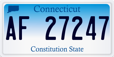 CT license plate AF27247