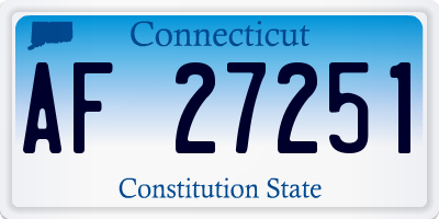 CT license plate AF27251