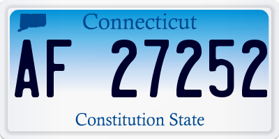 CT license plate AF27252