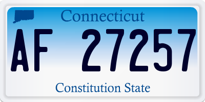 CT license plate AF27257