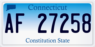 CT license plate AF27258