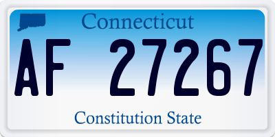 CT license plate AF27267