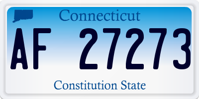 CT license plate AF27273