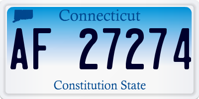 CT license plate AF27274