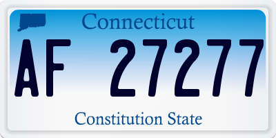 CT license plate AF27277