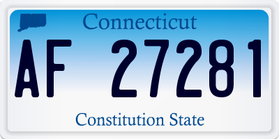 CT license plate AF27281