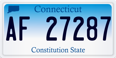 CT license plate AF27287