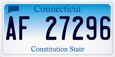 CT license plate AF27296