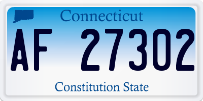 CT license plate AF27302
