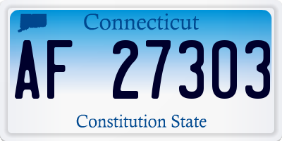 CT license plate AF27303
