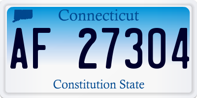 CT license plate AF27304