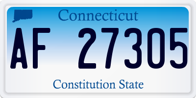 CT license plate AF27305