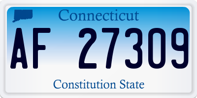 CT license plate AF27309