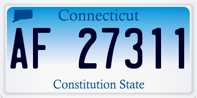 CT license plate AF27311
