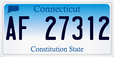 CT license plate AF27312