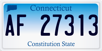 CT license plate AF27313