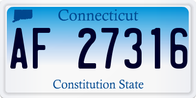 CT license plate AF27316