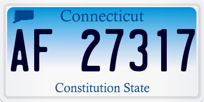 CT license plate AF27317