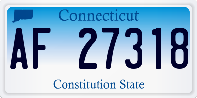 CT license plate AF27318