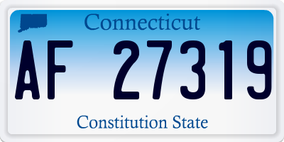 CT license plate AF27319