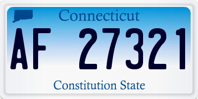 CT license plate AF27321