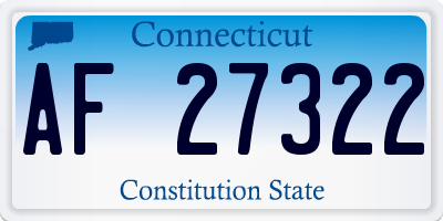 CT license plate AF27322