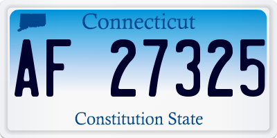 CT license plate AF27325