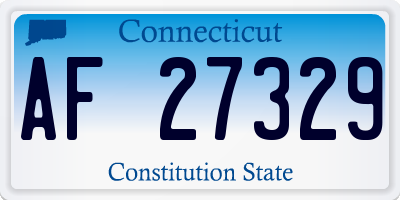CT license plate AF27329