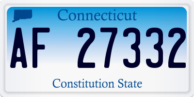 CT license plate AF27332