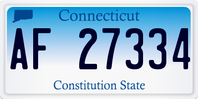 CT license plate AF27334