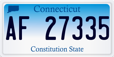 CT license plate AF27335