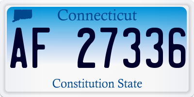 CT license plate AF27336
