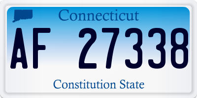 CT license plate AF27338