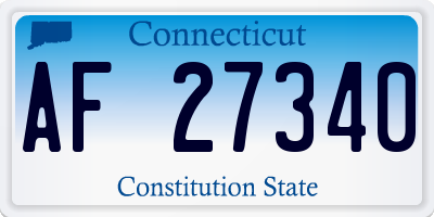 CT license plate AF27340