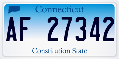CT license plate AF27342