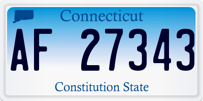 CT license plate AF27343