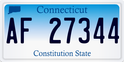 CT license plate AF27344